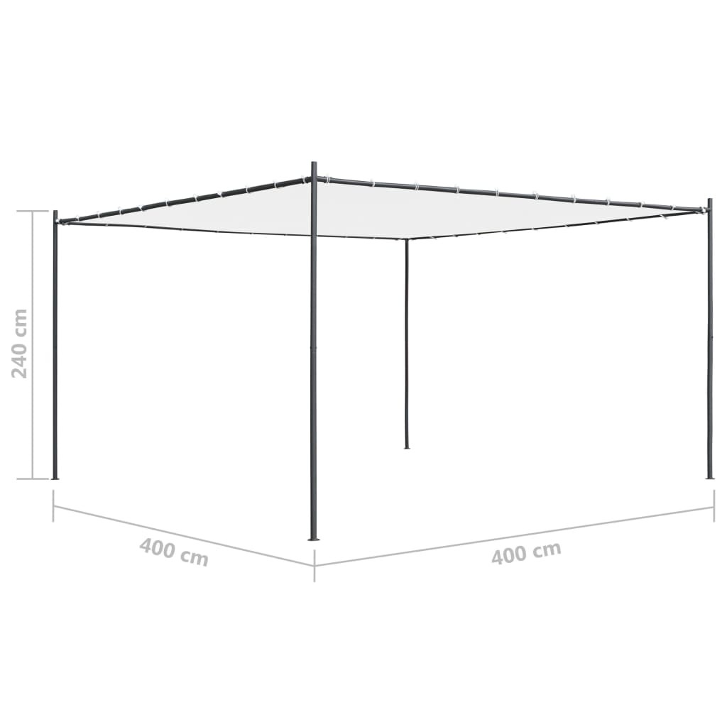 Gazebo with Flat Roof 4x4x2.4 m White 180 g/m²
